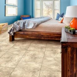 Congoleum DuraStone Sierra Slate 10-Piece 16-in X 16-in Groutable Warm Pewter Glue (Adhesive) Luxury Vinyl Tile