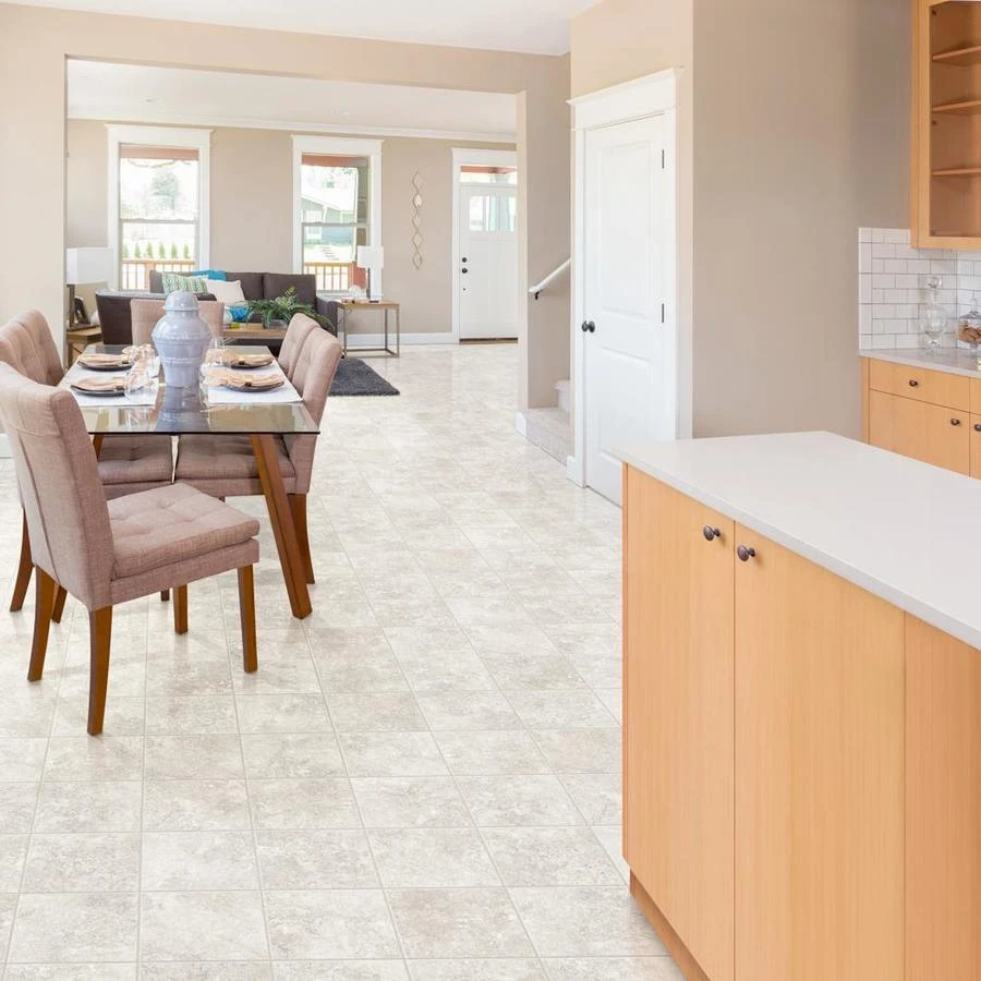 Congoleum ArmorCore Pro Santa Cruz 12-ft W Cut-to-Length Down Pillow Stone Look Low-Gloss Finish Sheet Vinyl