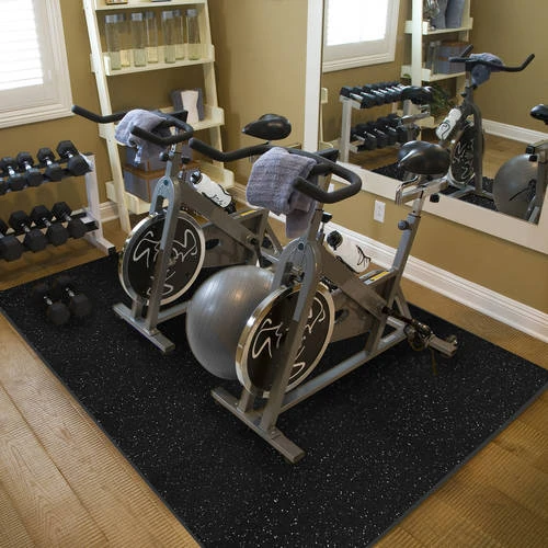 Sivan Health And Fitness High Density, Soft Rubber Interlocking Gym Tiles (Black Fleck, 6 Tiles) - Image 6