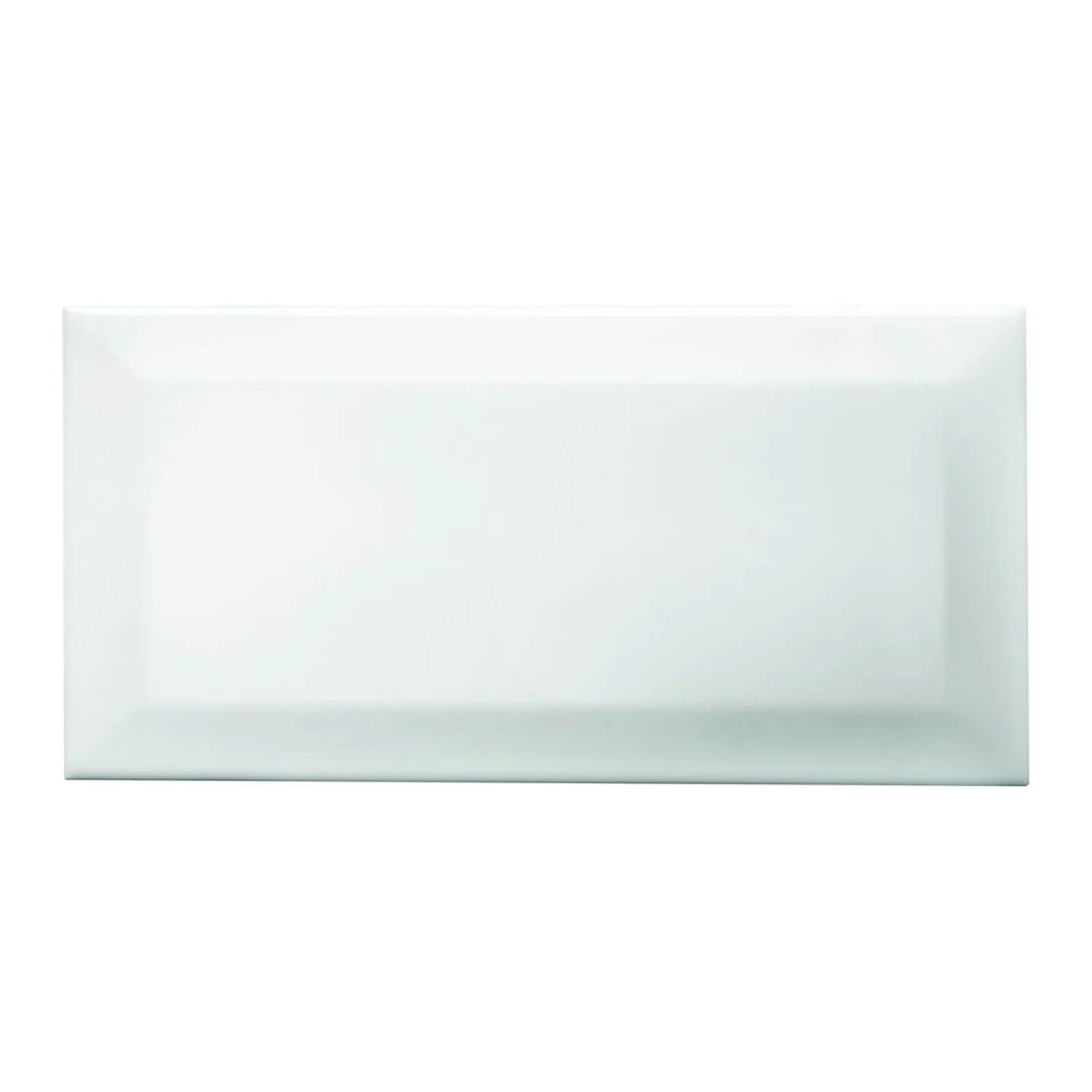 None Metro White Bevelled Ceramic Wall Tile 100 X 200mm - Image 2