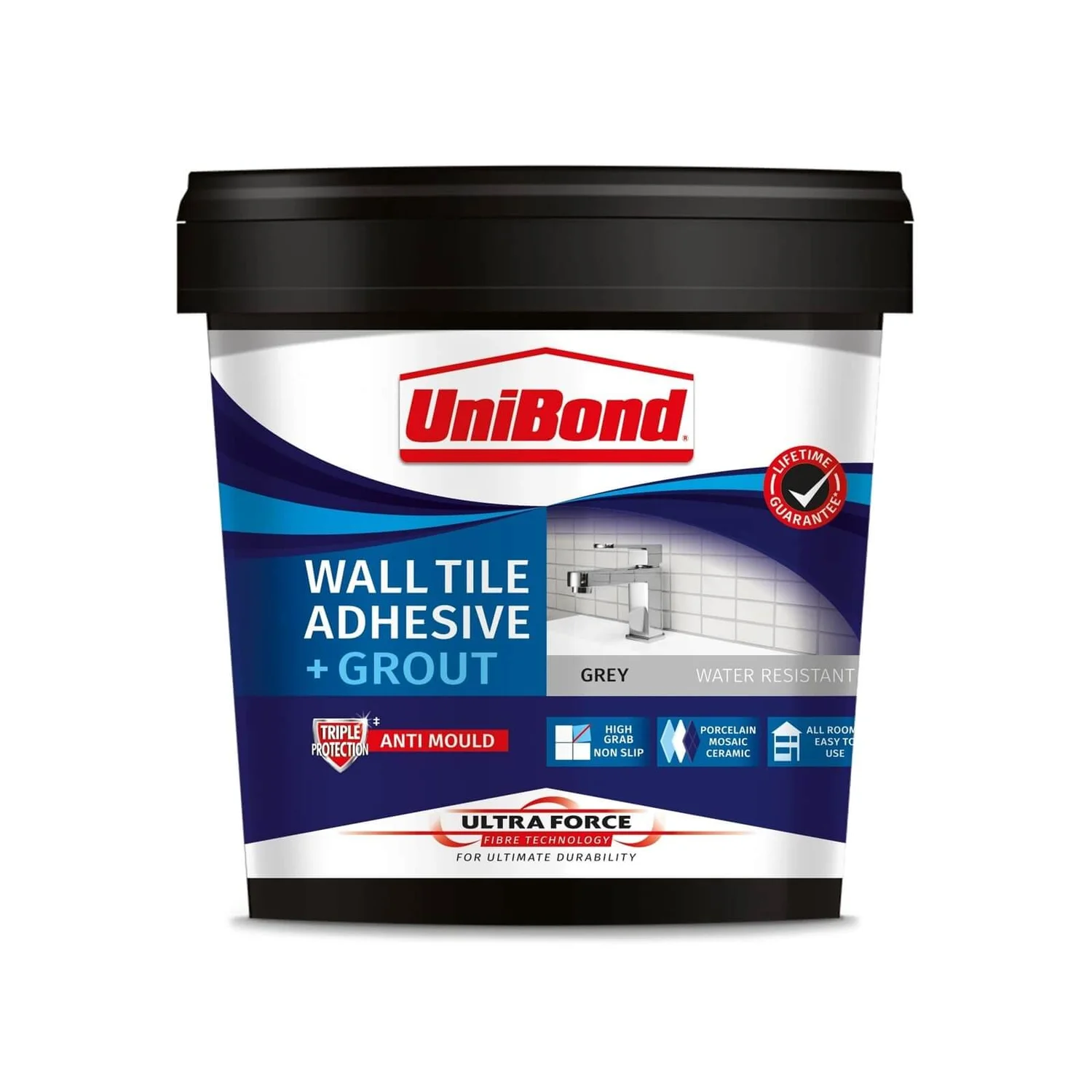 UniBond UltraForce Wall Tile Adhesive & Grout Grey 1.38kg