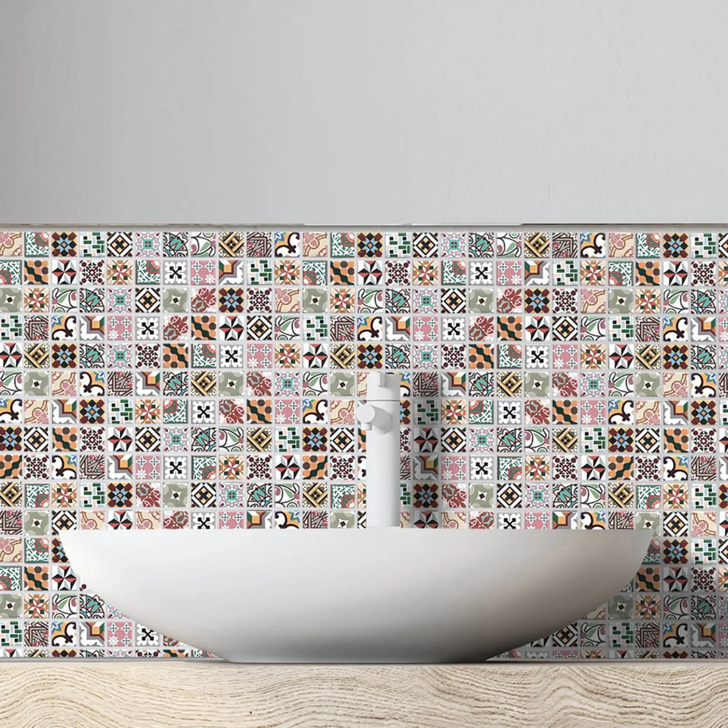 House Of Mosaics Geo Blush Mosaic Tile Sheet - Image 2