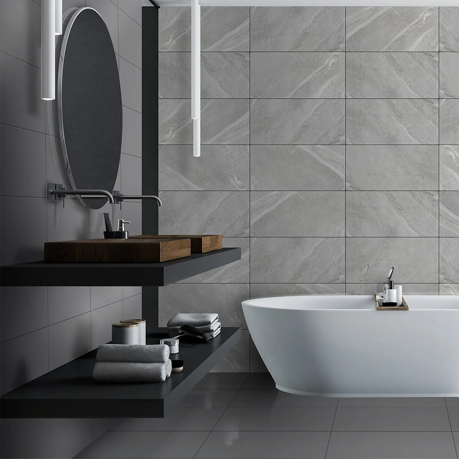 Extreme Grey Porcelain Wall & Floor Tiles - 295 X 600mm - 0.9sqm Pack - Image 5