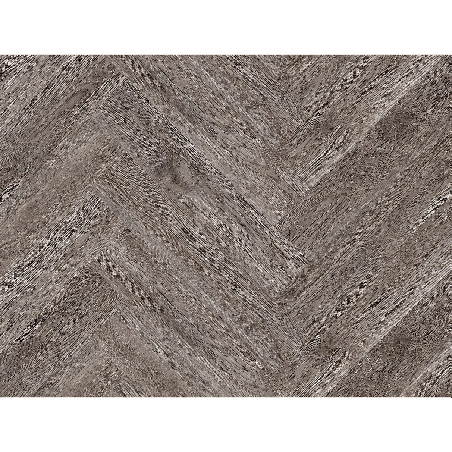 Kraus Herringbone Luxury Vinyl Floor Tile Sample - Langley Grey - Image 5