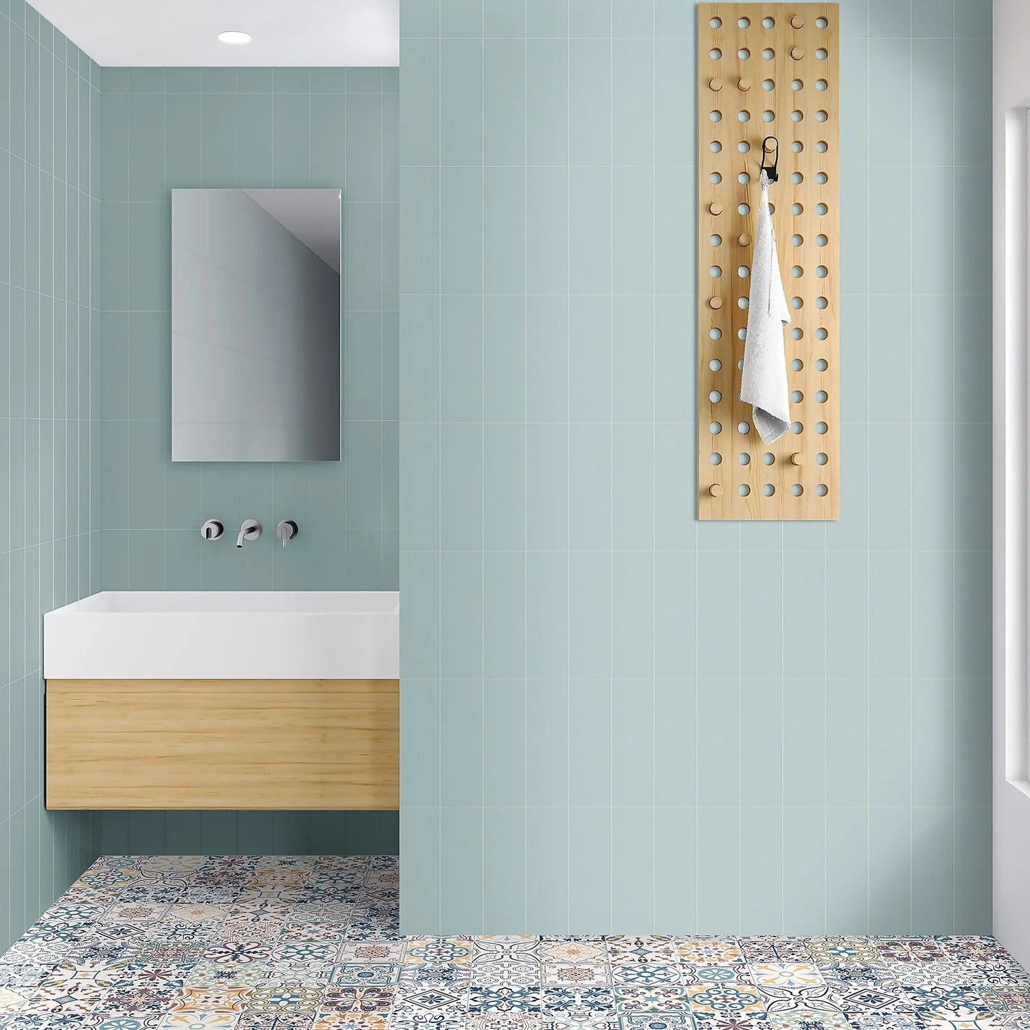 Marquis Brick Neutral Aqua Porcelain Tile (Sample Only) - 100 X 130mm - Image 4