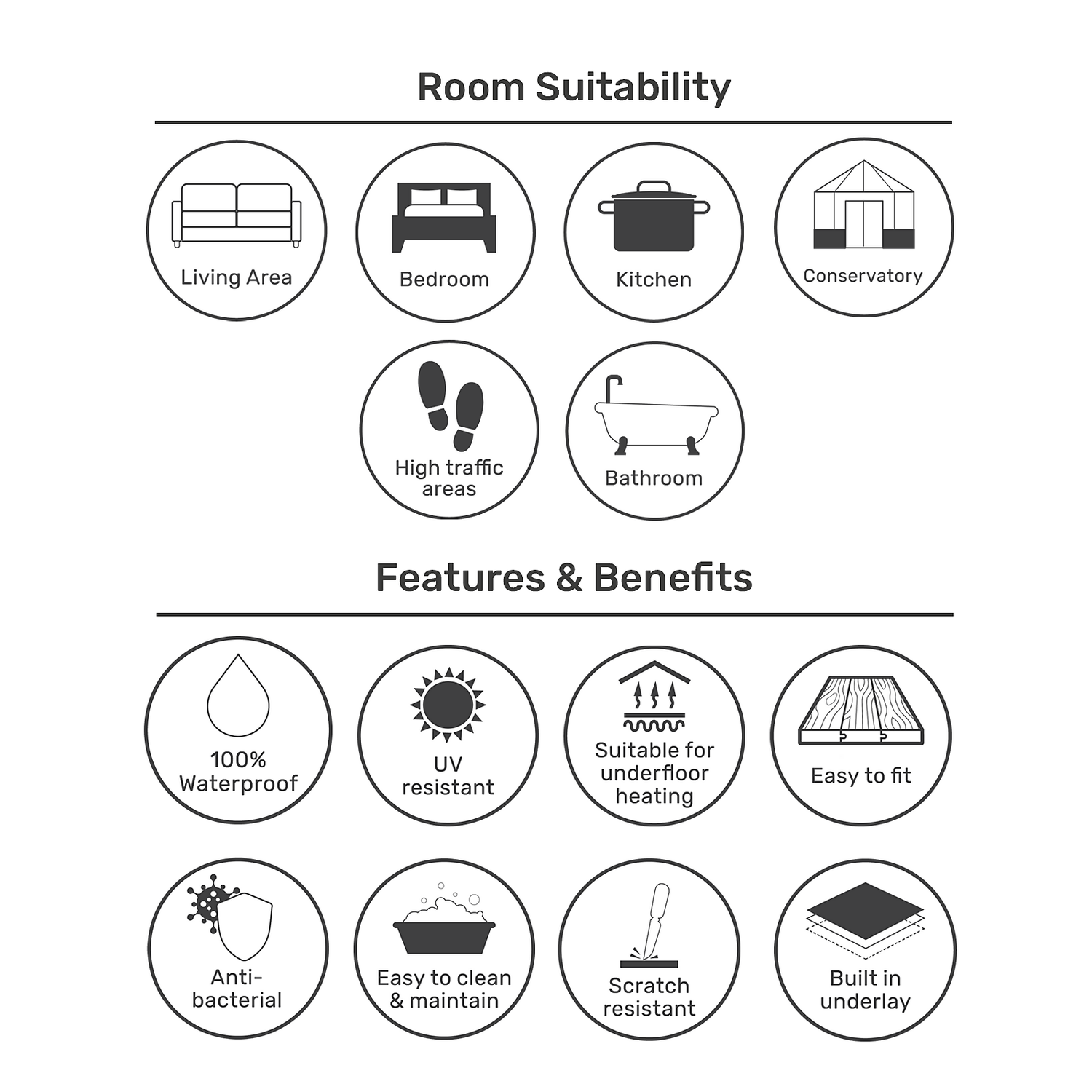 None Rigid Core Luxury Vinyl Flooring - Marble Tile - Image 6