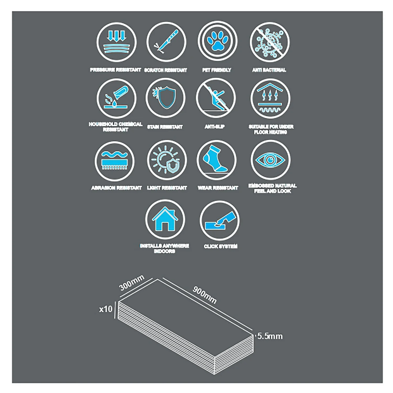 None Rigid Core Luxury Vinyl Flooring - Marble Tile - Image 3