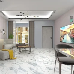 None Rigid Core Luxury Vinyl Flooring - Marble Tile