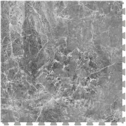Perfection Floor Tile Gemstone Collection Gray Marble/Satin 20-in X 20-in Water Resistant Interlocking Luxury Flooring (16.7-sq Ft)