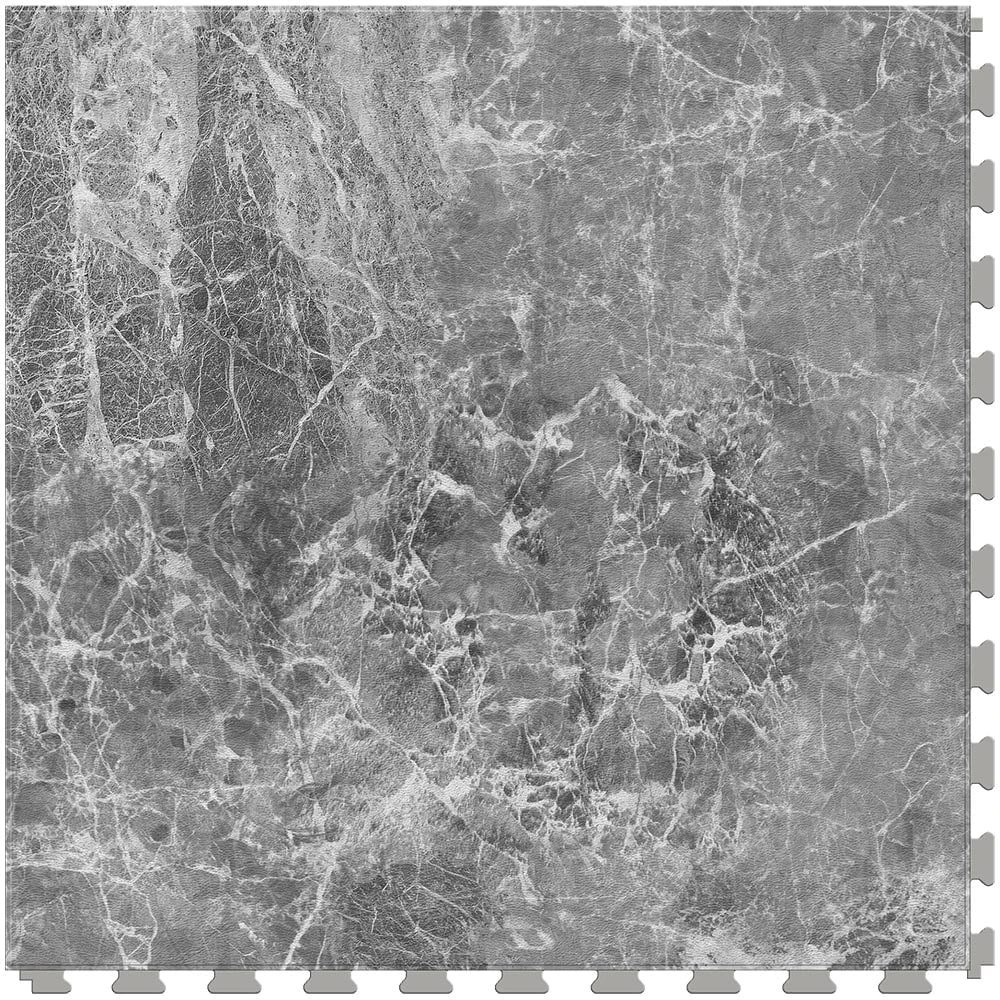 Perfection Floor Tile Gemstone Collection Gray Marble/Satin 20-in X 20-in Water Resistant Interlocking Luxury Flooring (16.7-sq Ft)