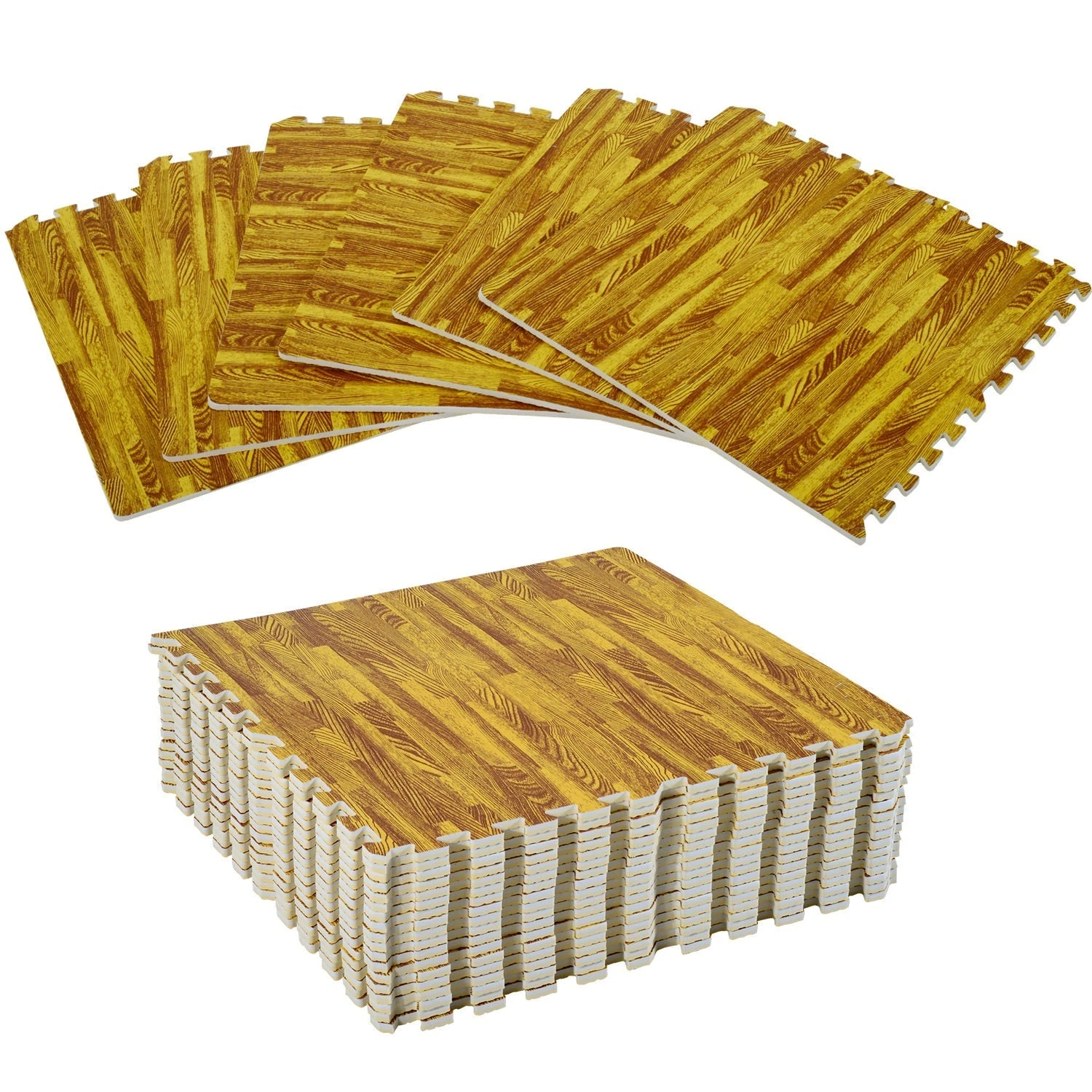 HOMCOM Soozier 18 Piece 24" X 24" High-Density Anti-Slip Water Resistant Interlocking Foam Floor Tile Mats 72Sqft