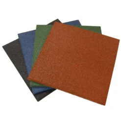 Rubber-Cal "Eco-Sport" 1-inch Interlocking Flooring Tiles - 1 X 19.5 X 19.5-inch Rubber Tile - 1 Pack - Coal In Color