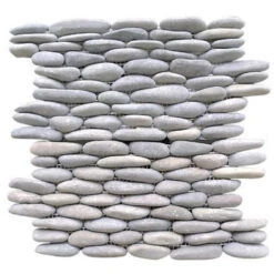 Rainforest Light Grey Stacked Stone Pebble Wall Tile 12" X 12" (5.0 Sq. Ft. / Case)