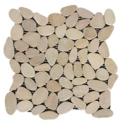 Rainforest Tan Honed Sliced Pebble Floor And Wall Tile 12" X 12" (5.0 Sq. Ft. / Case)