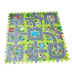 Traffic Play Mat Puzzle Foam Interlocking Tiles Kids Road Traffic Play Rug Children Educational Playmat Rug Baby Play Set Mat