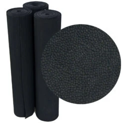 Rubber-Cal "Tuff-n-Lastic" Rubber Runner Mat - 1/8 In X 48 In X 4 Ft Rolled Rubber Flooring - Black