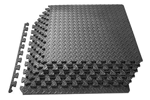 Puzzle Exercise Mat EVA Foam Interlocking Tiles 24 Square Feet Grey - Image 4