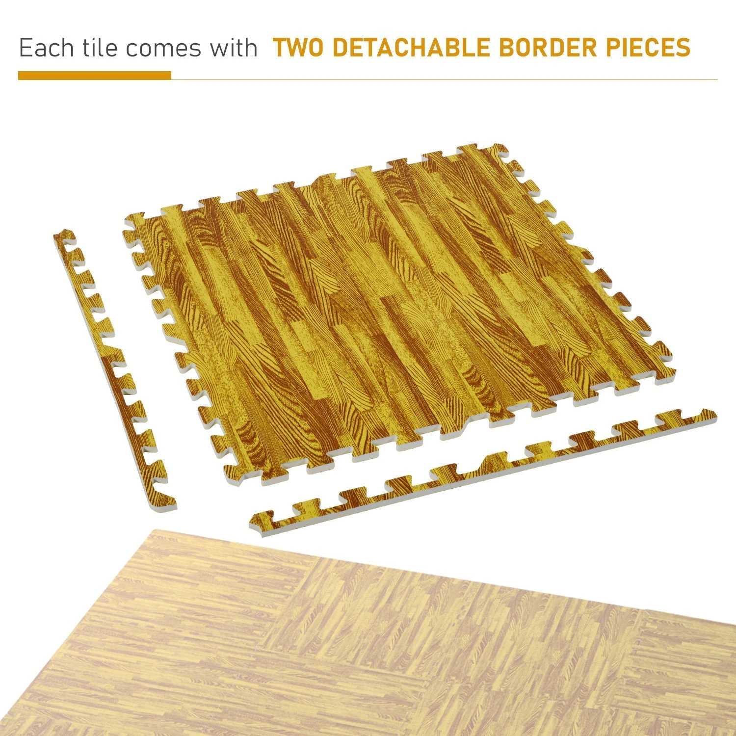 HOMCOM Soozier 18 Piece 24" X 24" High-Density Anti-Slip Water Resistant Interlocking Foam Floor Tile Mats 72Sqft - Image 6