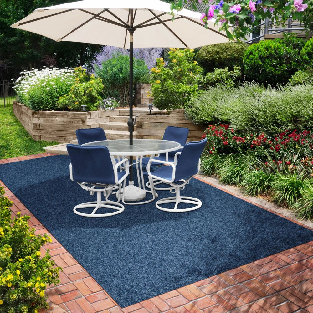Indoor/Outdoor Carpet With Rubber Marine Backing - Blue 6' X 10' - Several Sizes Available - Carpet Flooring For Patio, Porch, Deck, Boat, Basement Or Garage - Image 3